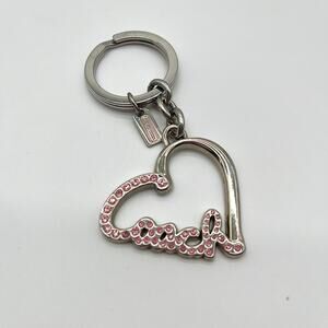 COACH Poppy Bag Charm, Pink Rhinestone Heart